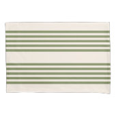 Olijfgroen en beige vijf strepen patroon kussensloop (Voorkant)