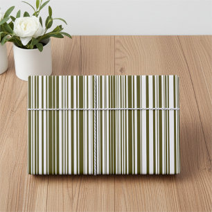 Olijfgroen en gele strepen Giftwrap Inpakpapier Vel