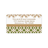 Olijfgroen en goud retour adreslabels Custom Etiket (Voorkant)