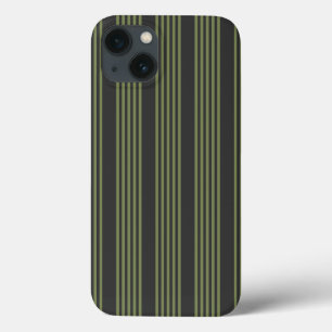 Olijfgroen en houtskool met vijf strepen iPhone 13 hoesje