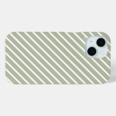 Olijfgroen en wit vijf strepenpatroon Case-Mate iPhone case (Achterkant (horizontaal))