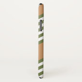 Olijfgroen en wit, vijf strippen, geelbruin Case-Mate iPhone case (Achterkant / rechts)