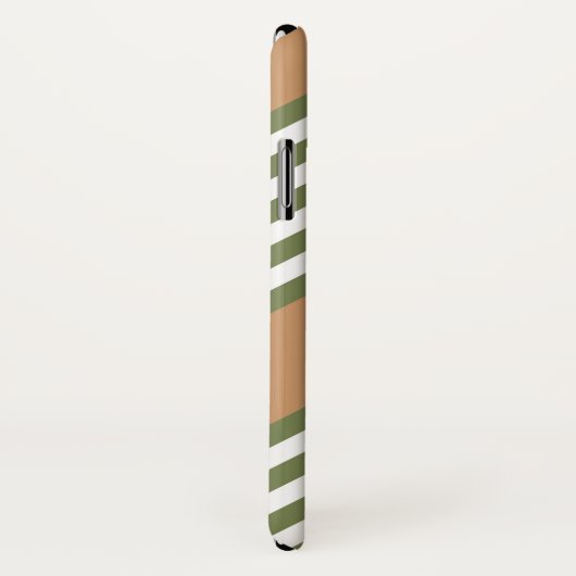 Olijfgroen en wit, vijf strippen, geelbruin Case-Mate iPhone case (Achterkant / rechts)
