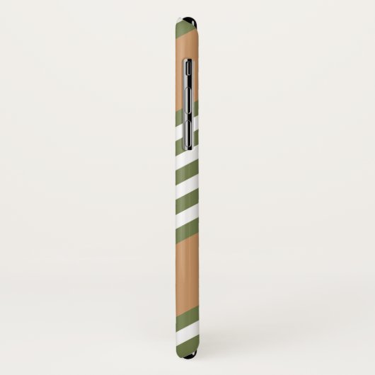 Olijfgroen en wit, vijf strippen, geelbruin Case-Mate iPhone case (Achterkant/links)