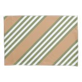 Olijfgroen en wit, vijf strippen, geelbruin kussensloop (Voorkant)