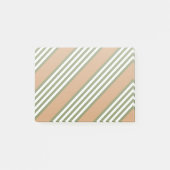 Olijfgroen en wit, vijf strippen, geelbruin post-it® notes (Voorkant)