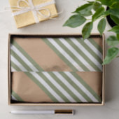 Olijfgroen en wit, vijf strippen, geelbruin tissuepapier (Geschenk)
