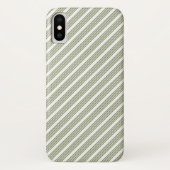 Olijfgroen en wit vijfstrips Case-Mate iPhone case (Achterkant)