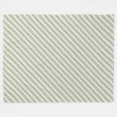 Olijfgroen en wit vijfstrips fleece deken (Voorkant (Horizontaal))