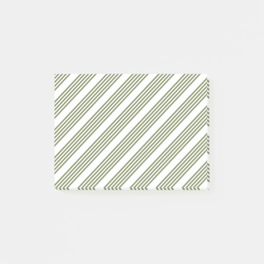 Olijfgroen en wit vijfstrips post-it® notes (Voorkant)