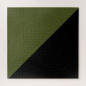 Olijfgroen en zwart legpuzzel (Horizontaal)