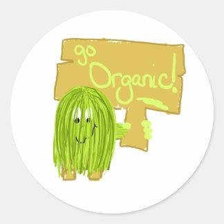 Olijfgroen Go Biologisch Ronde Sticker