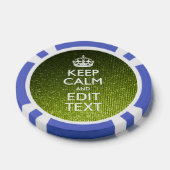 Olijfgroen kalm houden met Jouw tekst Pokerchips (Enkel)
