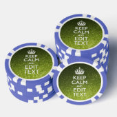 Olijfgroen kalm houden met Jouw tekst Pokerchips (Opstapeling)