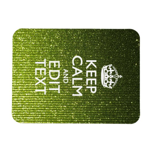 Olijfgroen Keep Calm Voeg hier uw tekst toe Magneet (Horizontaal)