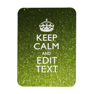 Olijfgroen Keep Calm Voeg hier uw tekst toe Magneet