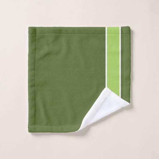Olijfgroen Modern en Elegant Monogram Handtekening Bad Handdoek (Wasdoekje)