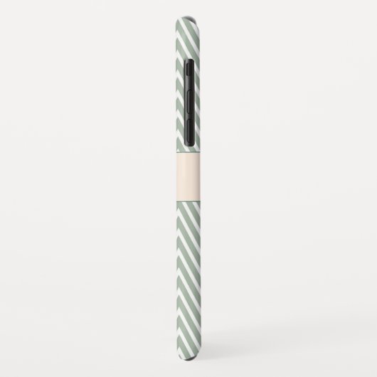 Olijfgroen monogram met Chevron patroon Case-Mate iPhone Case (Achterkant/links)