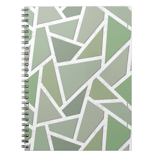 Olijfgroen mozaïekpatroon notitieboek (Voorkant)