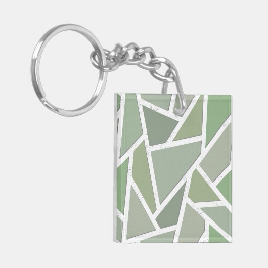 Olijfgroen mozaïekpatroon sleutelhanger (Voorkant Links)
