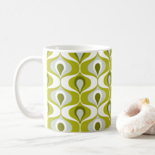 Olijfgroen ovaal ovalpatroon koffiemok