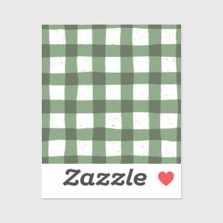 Olijfgroen plaid patroon Natuurlijke Scrapbooking Sticker
