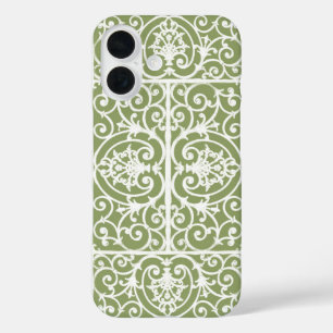Olijfgroen rolpatroon iPhone 16 hoesje