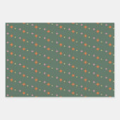 Olijfgroen, Sinaasappel, Roze Retro Mideeuw Modern Inpakpapier Vel (Voorkant 3)