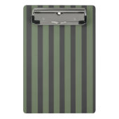 Olijfgroen Tik Gestreept Modern Mini Klembord (Voorkant)