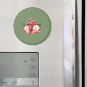 Olijfgroene Aardbeien Beszoet Magneet