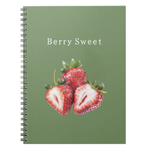 Olijfgroene Aardbeien Beszoet Notitieboek