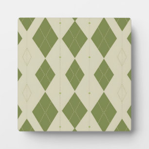 Olijfgroene Argyle Diamant Patroon Fotoplaat