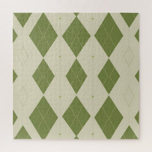 Olijfgroene Argyle Ruit Patroon Legpuzzel
