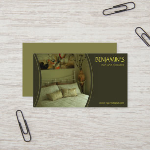 Olijfgroene B&B Bed en ontbijtVisitekaartjes Visitekaartje
