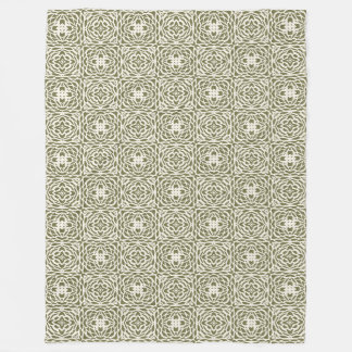 Olijfgroene bloemlattice Sherpa-deken Fleece Deken