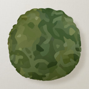 Olijfgroene camouflagepatroon rond kussen
