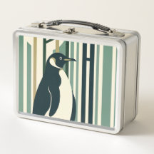 Olijfgroene crème Pinguïn Illustratiebos