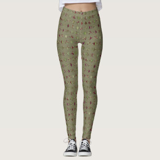 Olijfgroene en rode Leggings
