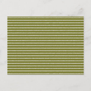 Olijfgroene en witte strepen met Uneven-lijnen Briefkaart