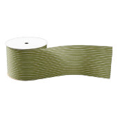 Olijfgroene en witte strepen met Uneven-lijnen Grosgrain Lint (Spoel)