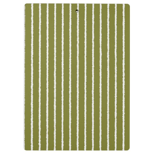 Olijfgroene en witte strepen met Uneven-lijnen Klembord (Achterkant)