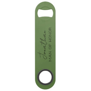 Olijfgroene gepersonaliseerde Man van Eer  Speed Flessenopener