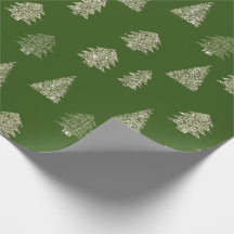 Olijfgroene glitter kerstbomen