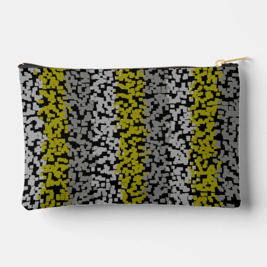 Olijfgroene, grijze, zwarte digitale pixelstrepen etui (Achterkant)