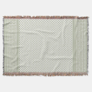 Olijfgroene Keffiyeh Deken