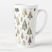 Olijfgroene kerstbomen Gold Glitter Circle Latte Mok (Rechts)