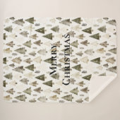 Olijfgroene kerstbomen sherpa deken (Voorkant (horizontaal))