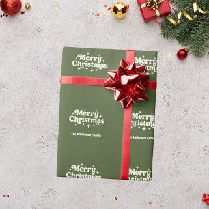 Olijfgroene kerstgunst cadeaupapier