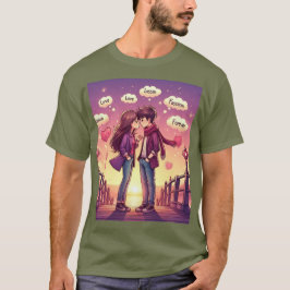 olijfgroene liefde t-shirt