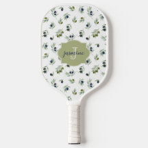 Olijfgroene Monogram Naam Waterverf Chic Patroon